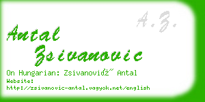 antal zsivanovic business card